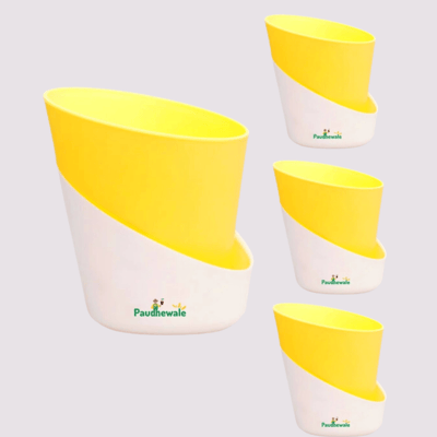 Table Top Collecton Self-watering Pots (Yellow)- 3 pot of 5- inches each