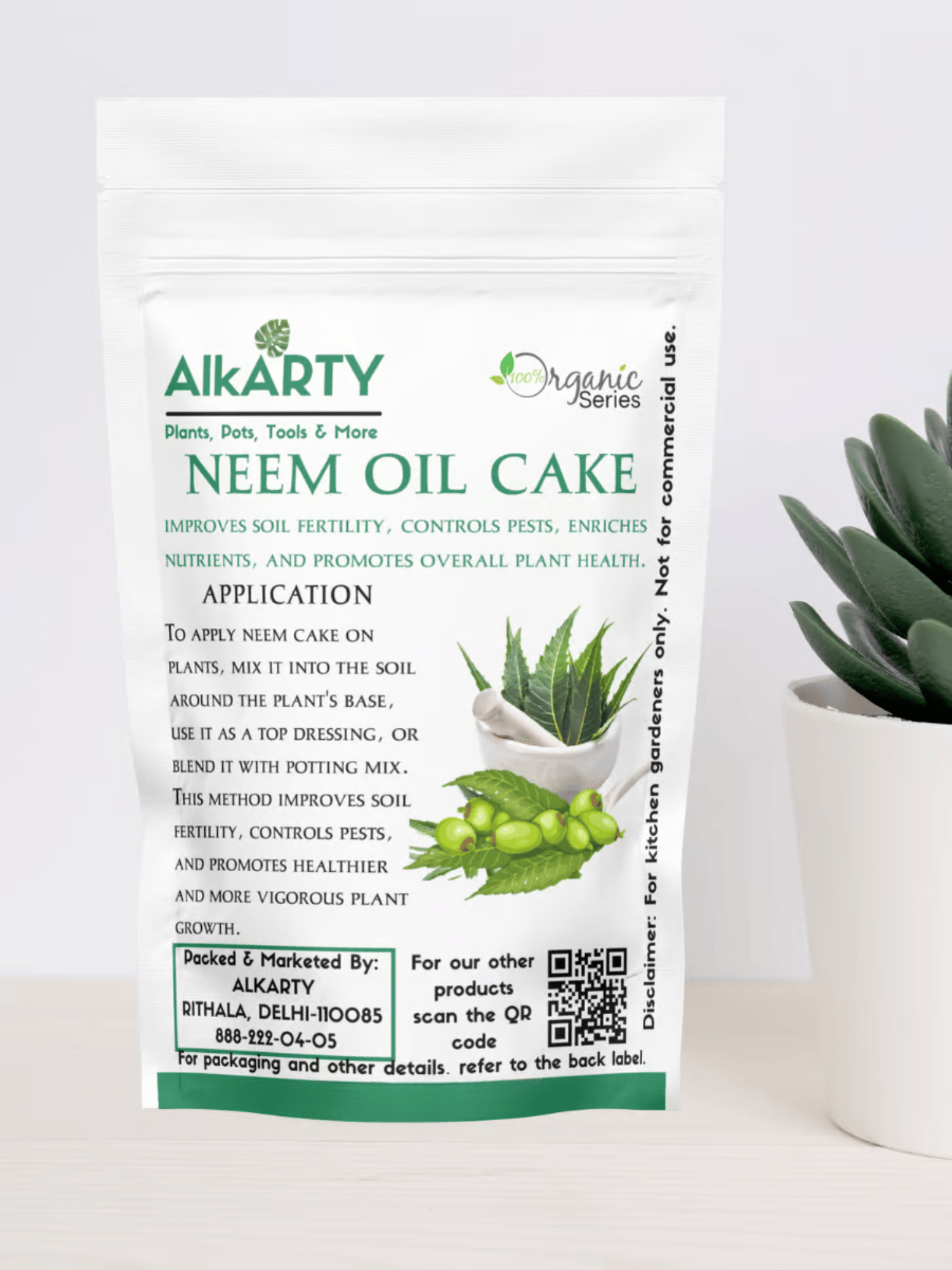 Alkarty Neem Oil Cake For Plants 950 Grams | Organic Fertilizer For Plants