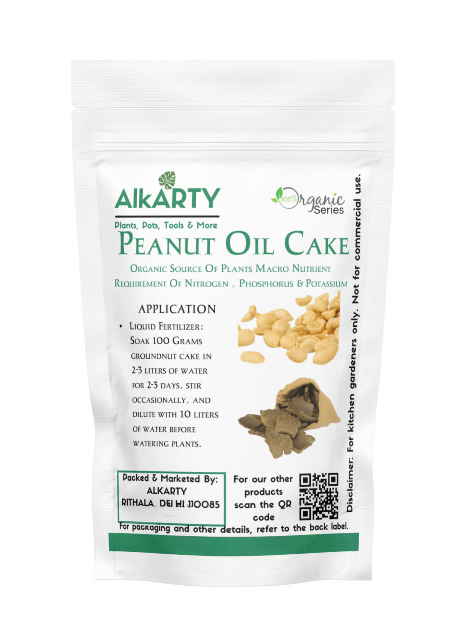 Alkarty Peanut Oil Cake For Plants 450 Grams | Organic Fertilizer For Plants