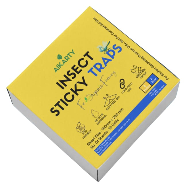 Insect Sticky Trap Catcher YELLOW & BLUE Combo (Set Of 10 Pcs)