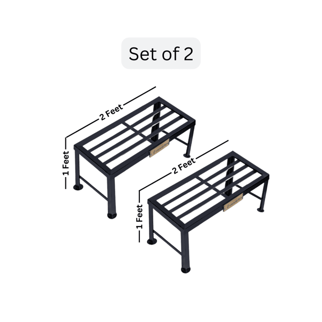Heavy-Duty Iron Bench Stands| Set of 2| 2 Feet Length- 1 Feet Height