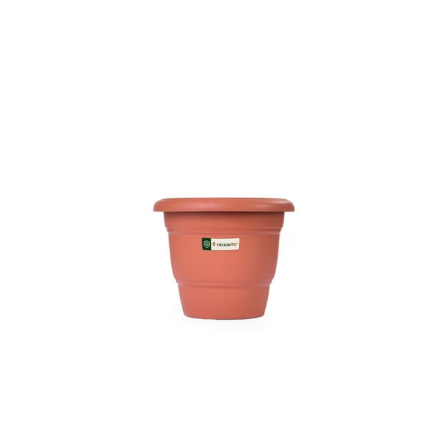 UV-Treated Round Terracotta Plastic Pots |Set of 4 | 10 Inches