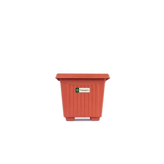 UV-Treated SquareTerracotta Plastic Pots | Set of 4 | 8 Inches