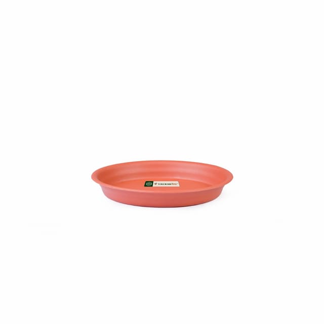 UV-Treated Terracotta Plastic Round Base Plates | Set of 8 | 6 Inches