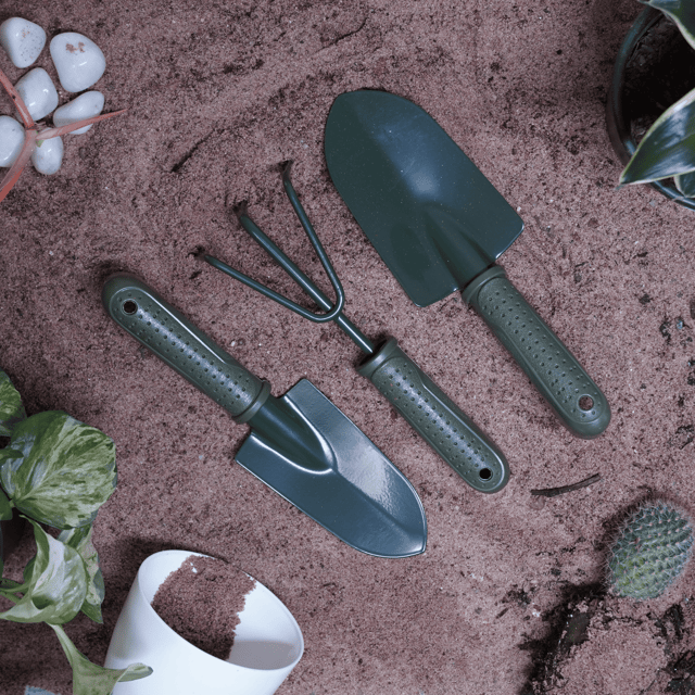 Military Green Garden Tools Set of 3 | Durable & Heavy-Duty Kit