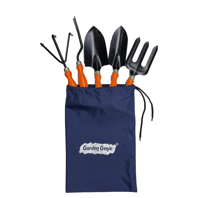 Garden Genie Gardening Hands Tool Kit - 5 Pcs Heavy Duty Set for Planting, Farming & Home Gardening