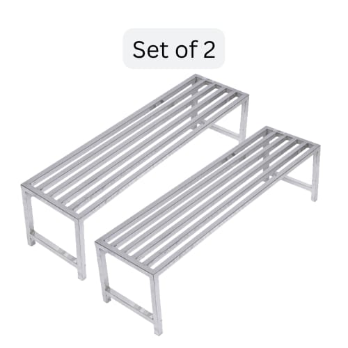 Plant Bench Stands | Stainless Steel | Set of 2 | 3 Feet Length, 10 Inches Height