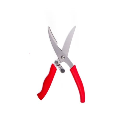 Pinking Shears | 9” Pruner | Zigzag + Straight Blade | Safety Lock | Red Handle | Non-Slip Grip | Garden Tool