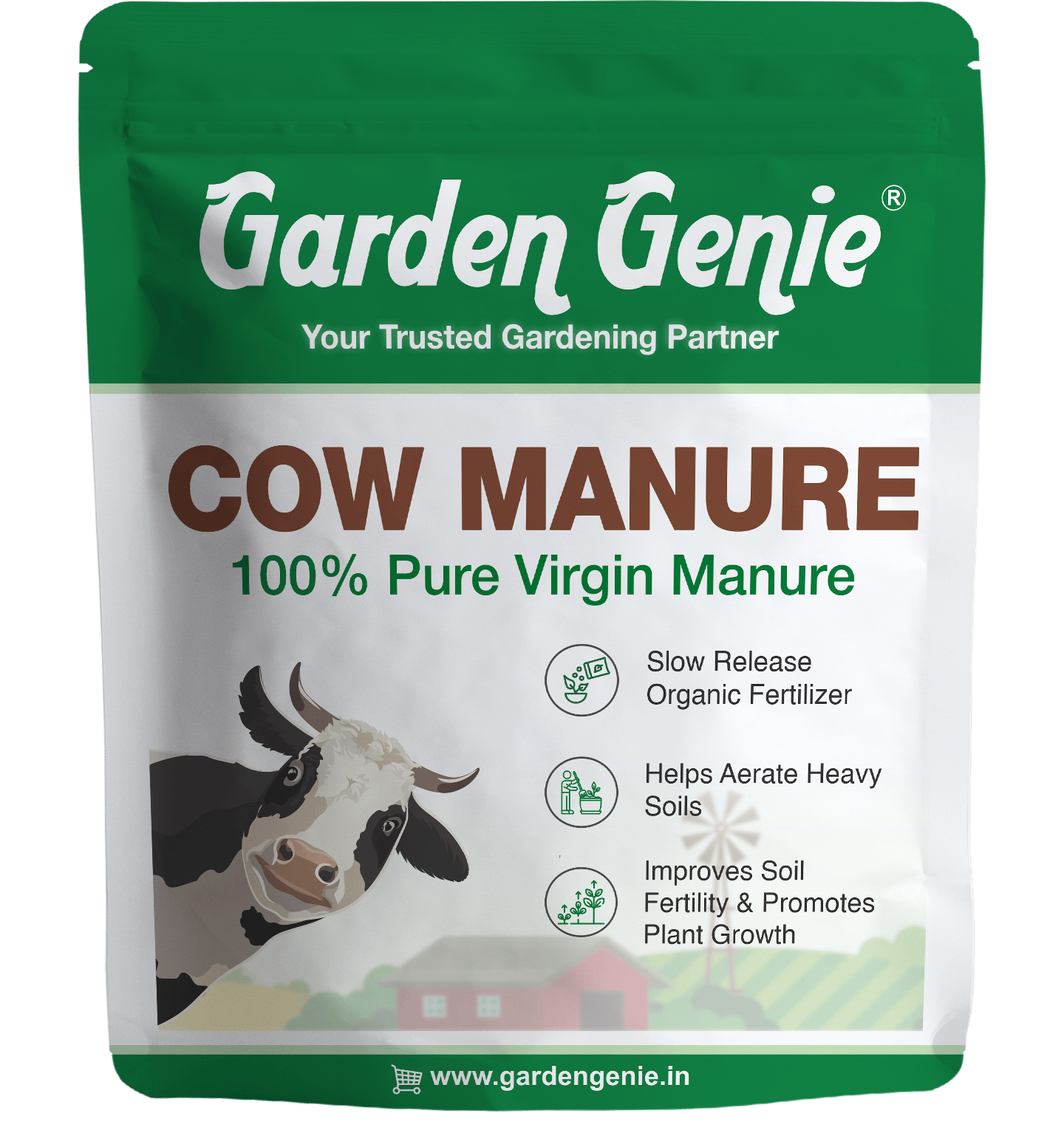 Garden Genie Cow Manure for Plants | Organic Compost Khaad for Plants Home Garden, 1 Kg