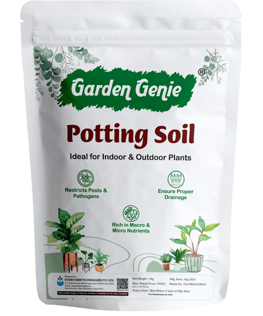 Garden Genie Potting Soil Mix for Plants | Ready to Use Potting Mix Fertilizer for Indoor Outdoor Home Garden, 1 Kg