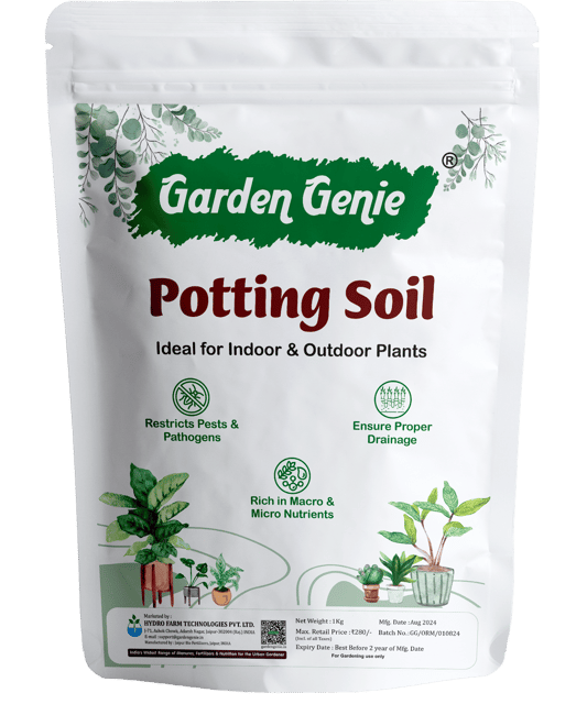 Garden Genie Potting Soil Mix for Plants | Ready to Use Potting Mix Fertilizer for Indoor Outdoor Home Garden, 1 Kg
