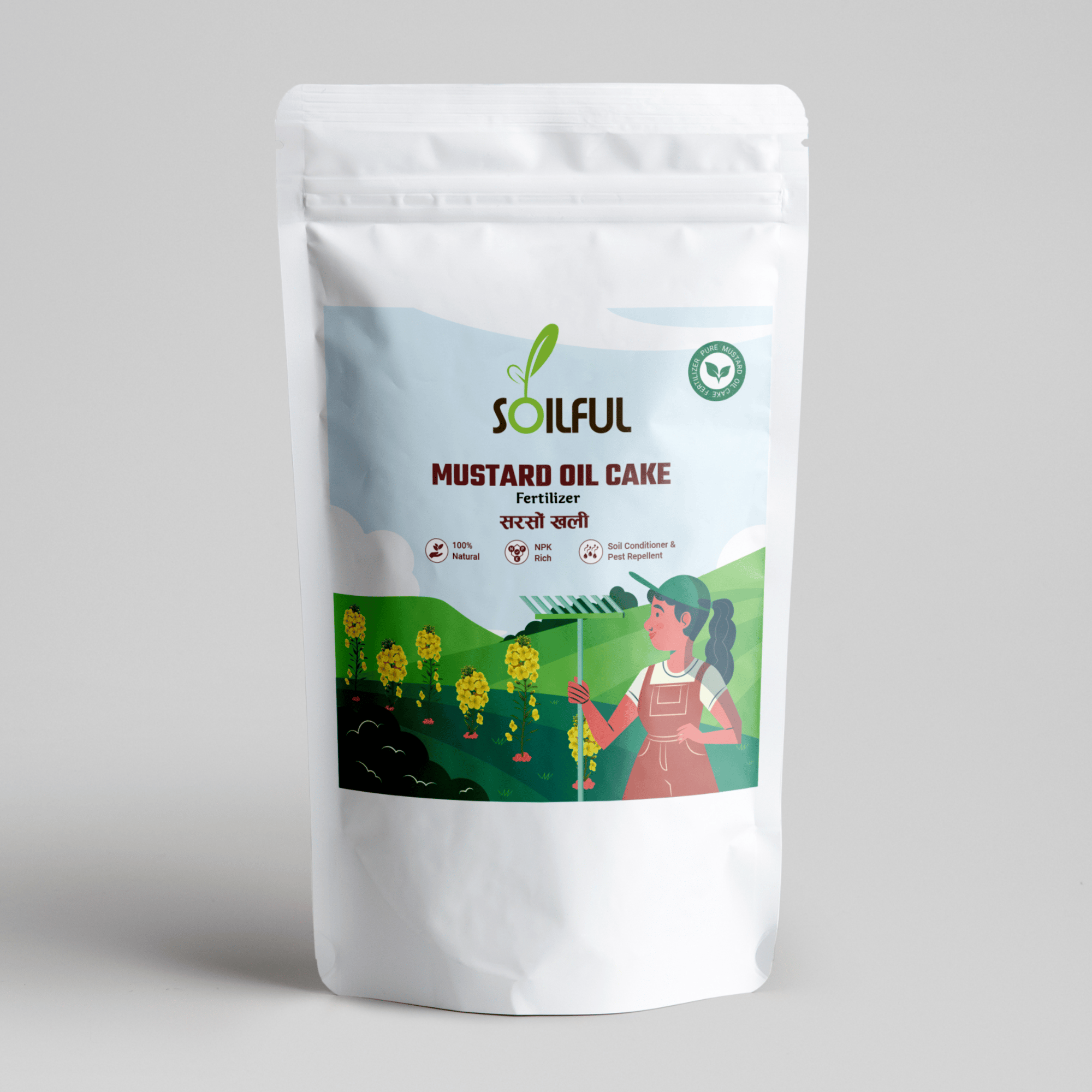 Organic Mustard Oil Cake | Natural Fertilizer & Soil Conditioner, Biofertilizer with Natural Pest & Fungal Repellent Properties | Pack of 1 | 1 Kg