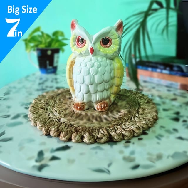 Ceramic Owl Plant Pot | 7 Inch Multicolor Planter for Indoor & Outdoor