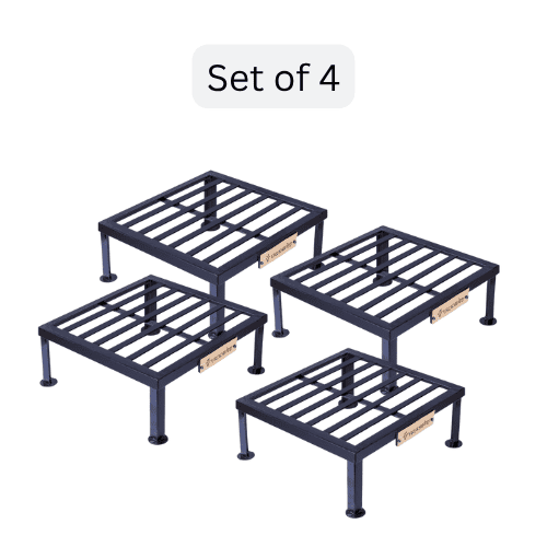 Black Iron Square Plant Stand | Size 12x12 Inches| Set of 4
