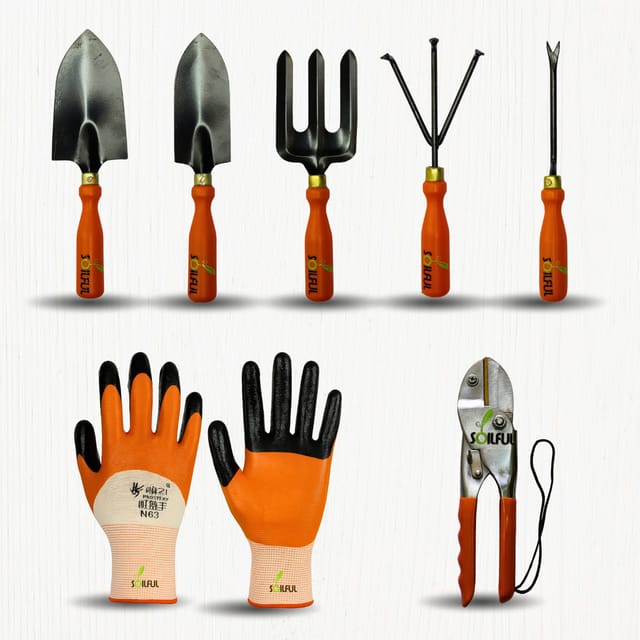 7-in-1 Gardening Tools Set | Heavy Duty Steel Tools for Terrace & Home Garden
