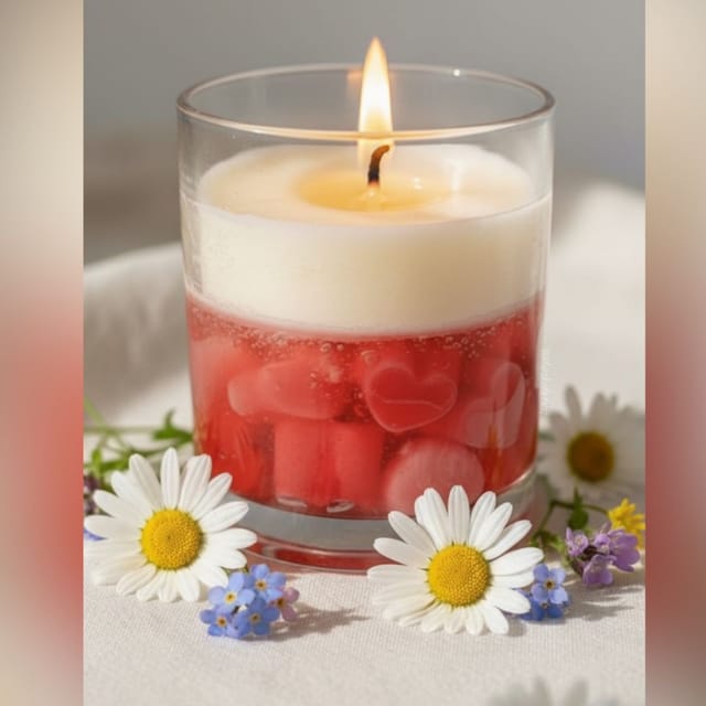 Handcrafted Soy Wax Scented Candle – Heart Glow Jar