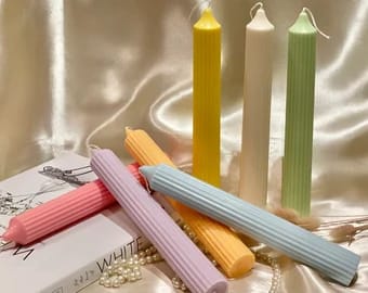 Long Ribbed Scented Candle