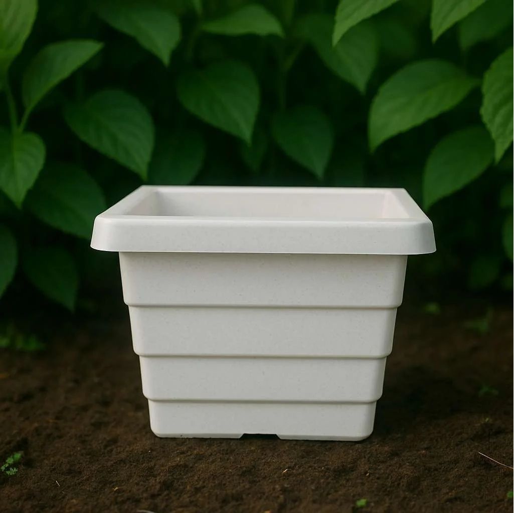 Orchid Square Pots 4  Inch | Marble White Color | Premium Durable Planter for Your Home  | Set of 4