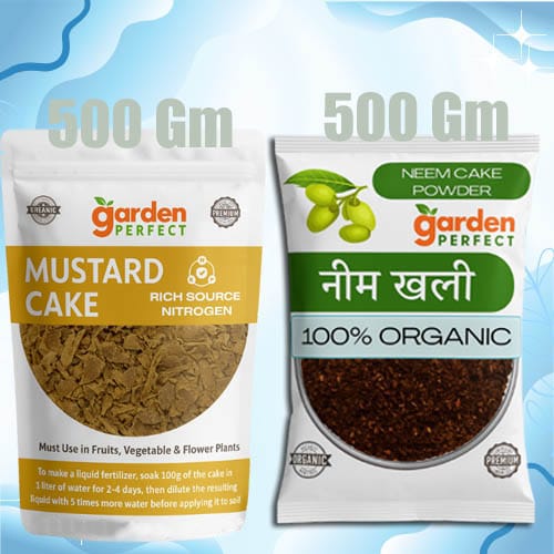 Garden Perfect Mustard Cake and Neem Cake Powder (Neem Khali) for Home Gardening Combo 1 Kg