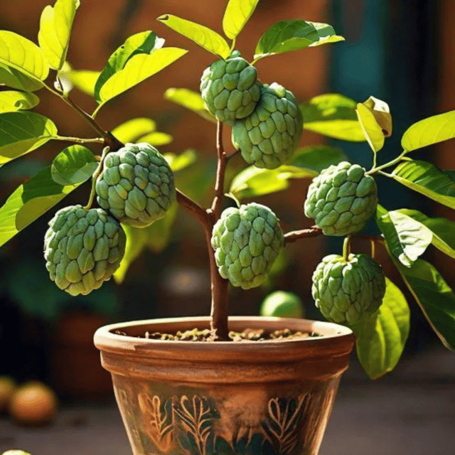 Golden Custard Apple Plant (Grafted) Fruit Plant Height 1.5 Feet