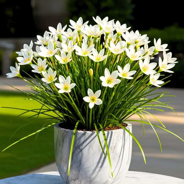 Rain Lily (Desi White) Plant Flower Plant Grafted (Height 1-1.5 Feet)