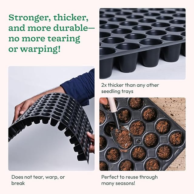 Germination Trays for Seedling,Nursery Trays for Plants, 98 holes Cavities Tray Plant Container Set (Pack of 25, Plastic)-MOGLECART