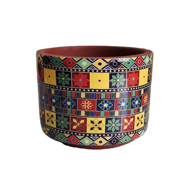 Multi Coloured Terracotta Planter (4 inches) Multi Coloured Terracotta Planter (4 inches)