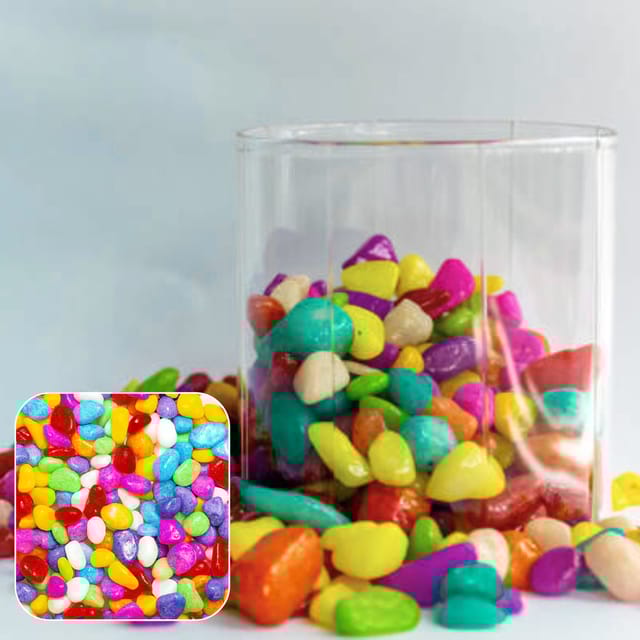 Aquarium Pebbles (Mix Color, Small) - 500gm Pack / Pebbles make the beauty of your home stand out.