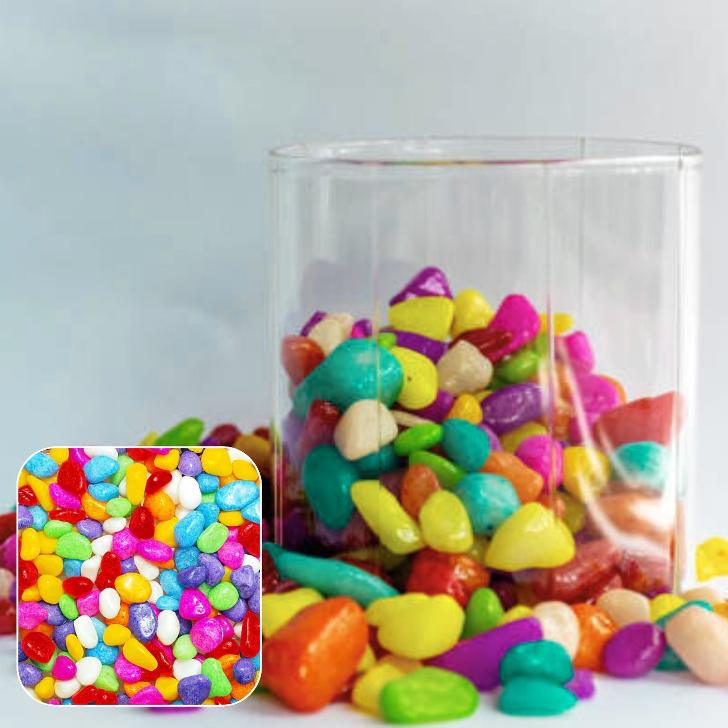 Aquarium Pebbles (Mix Color, Small) - 500gm Pack / Pebbles make the beauty of your home stand out.