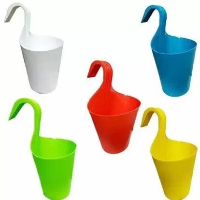 Plants Villa - Gardening Railing Grill Hanging Flower Pots_(Pack Of 6) Plants Villa - Gardening Railing Grill Hanging Flower Pots_(Pack Of 6)