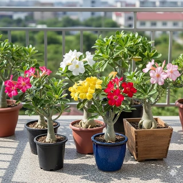 Plants Villa - Adenium Flower Plants_(Combo Pack Of 6)