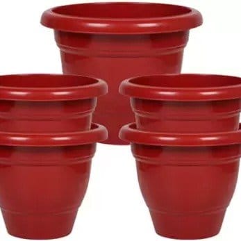 Plants Villa - 9'' Plastic Pots Pack Of 5 Plants Villa - 9'' Plastic Pots Pack Of 5