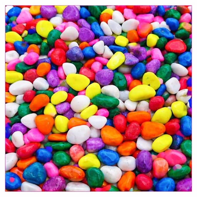 Pebbles For Aquarium 5kg Pack ,!6-18 mm size, Coloured Stones, Pebbles For Pots and Garden Decoration [RAJ GARDEN PLANTS]
