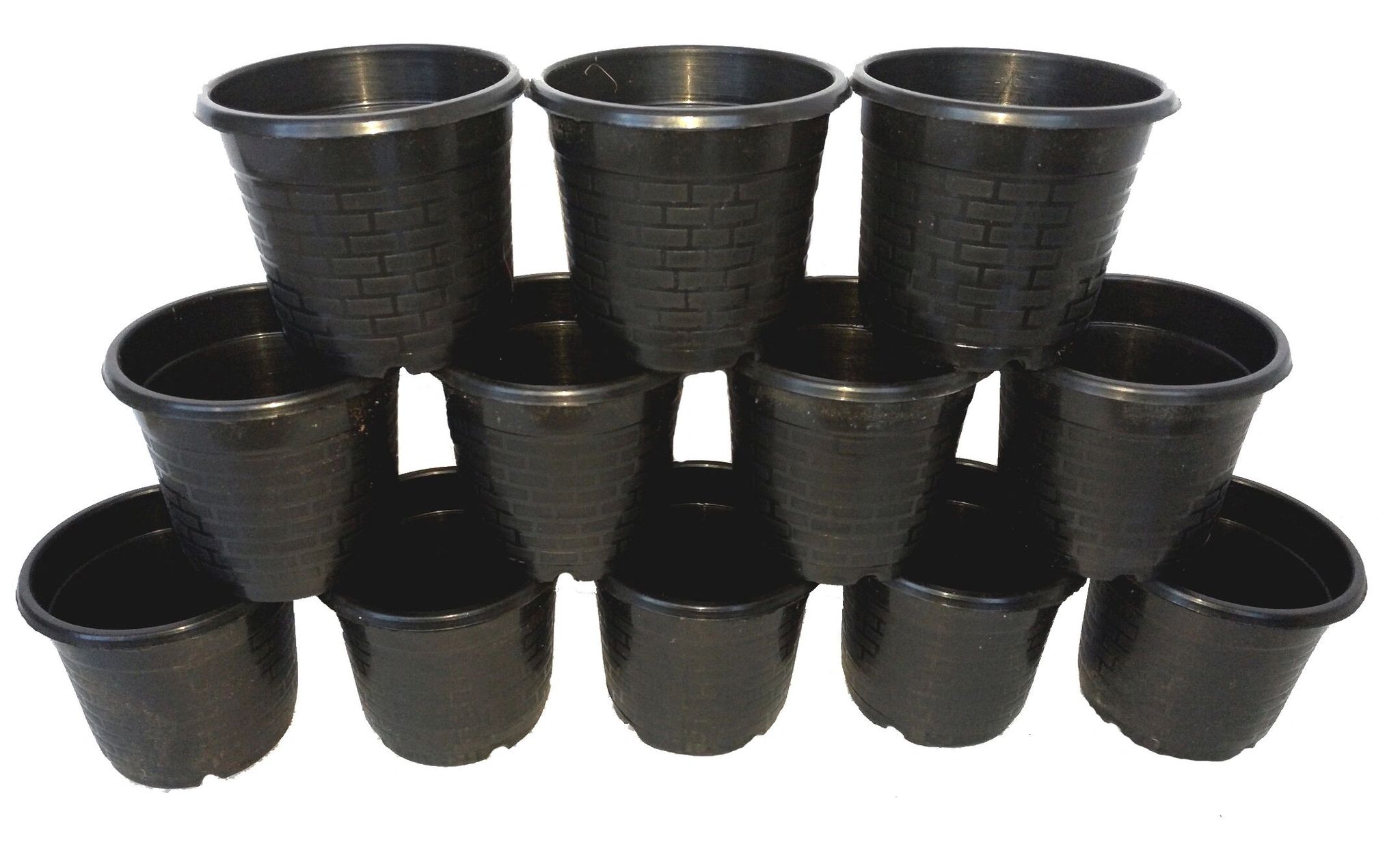 Nursery Grow Pots, Round Shape Plastic Pots, Set of 10 Pots, Pot Size 4 inch [RAJ GARDEN PLANTS]