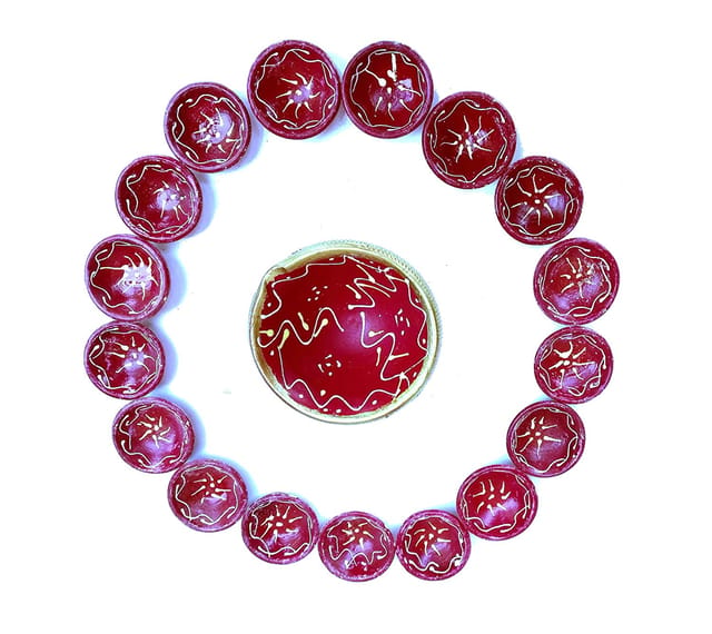 Diyas, , Deepak, Fancy and Colorful Diyas, Diwali Diyas,Earthen Lamps with Baati (20Small +1Big +21Baati) [RAJ GARDEN PLANTS]