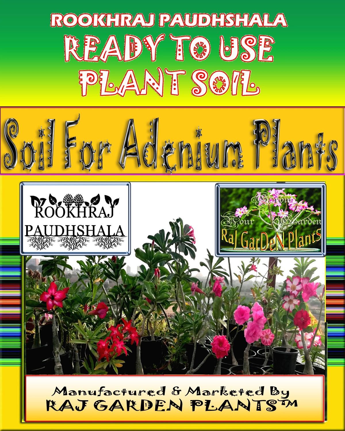 Adenium Soil, Adenium Mitti. Adenum Grower Soil. Purna Mitti. Adenium Bloomer Soil [RAJ GARDEN PLANTS]