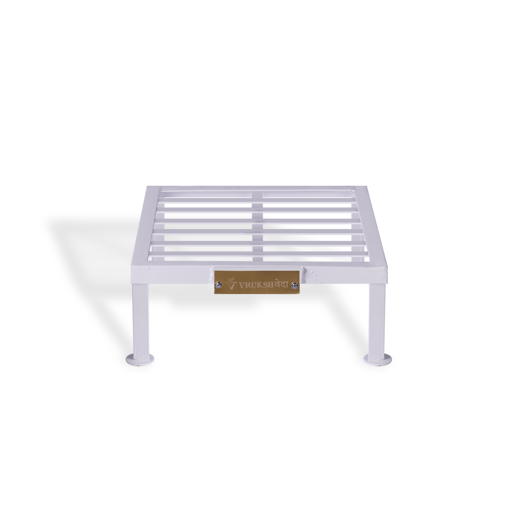 White Iron Plant Stands | Set of 4 Heavy-Duty |12, 15, 18 inch | Strong & Durable for Large Pots | Indoor & Outdoor Use