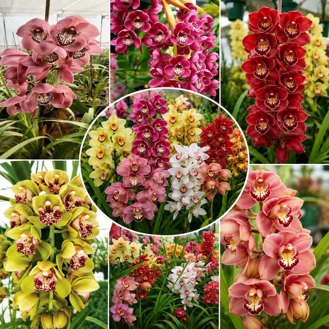 Mixed Cymbidium Orchid Bulbs - Shikha Plant Nursery Mixed Cymbidium Orchid Bulbs - Shikha Plant Nursery