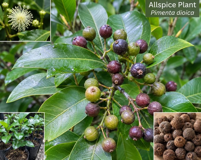Allspice (Pimenta dioica) Plant||Jamaican Pepper Tree||Tree for Home Garden||Aromatic Spice Plant for Kitchen Garden||(pack of-1)_Shikha Plant Nursery