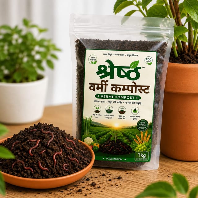 VERMICAMPOST  NATURAL FERTILIZER FOR PLANTS - 1KG - SHRESHTHA