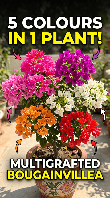 Multigrafted Bougainvillea Plant (5 Colours in One Plant)
